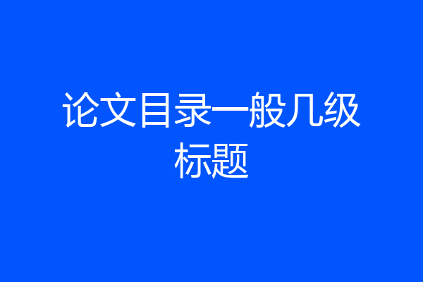 论文目录一般几级标题