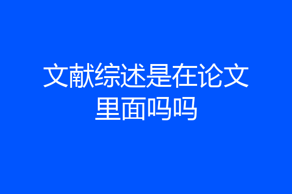 文献综述是在论文里面吗吗