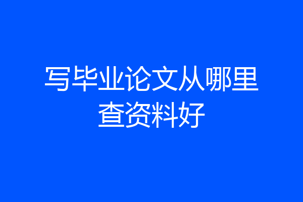写毕业论文从哪里查资料好