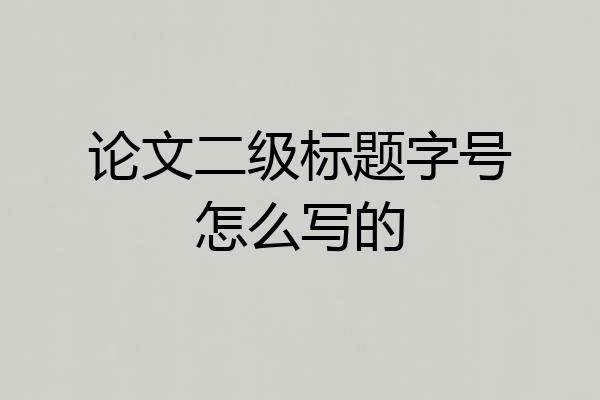 论文二级标题字号怎么写的