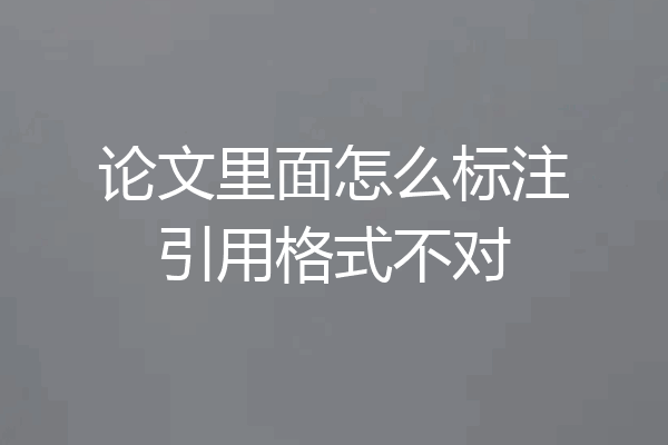 论文里面怎么标注引用格式不对