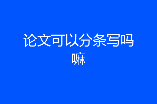 论文可以分条写吗嘛
