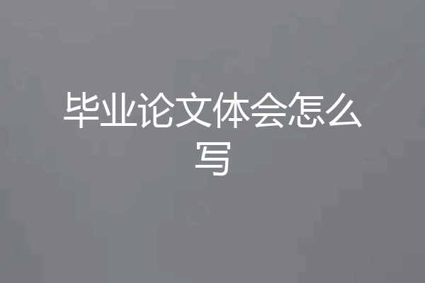 毕业论文体会怎么写