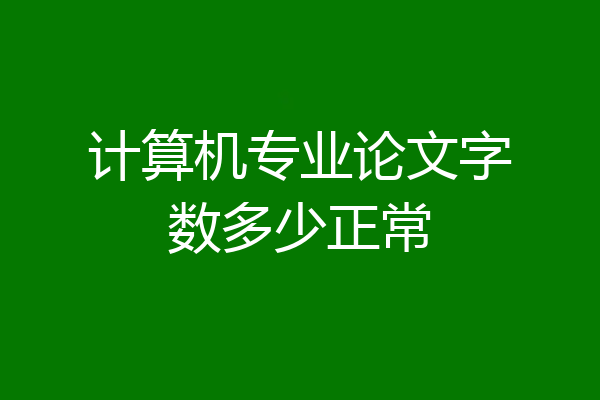 计算机专业论文字数多少正常