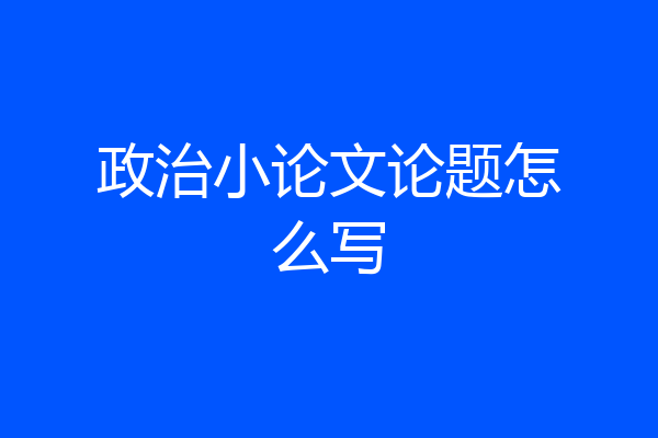 政治小论文论题怎么写