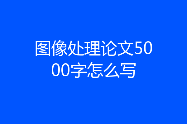 图像处理论文5000字怎么写