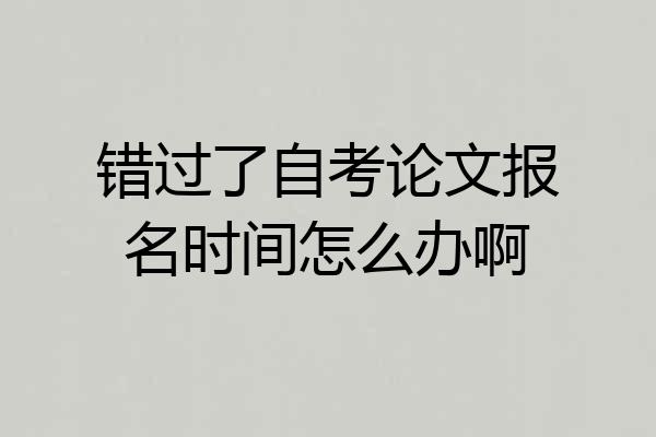错过了自考论文报名时间怎么办啊