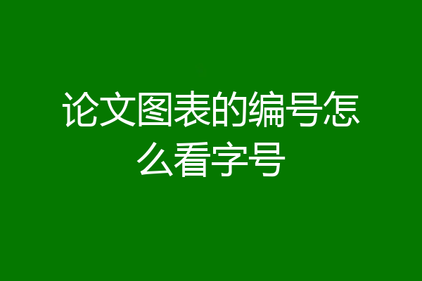 论文图表的编号怎么看字号