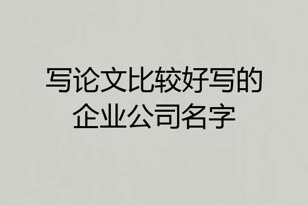 写论文比较好写的企业公司名字