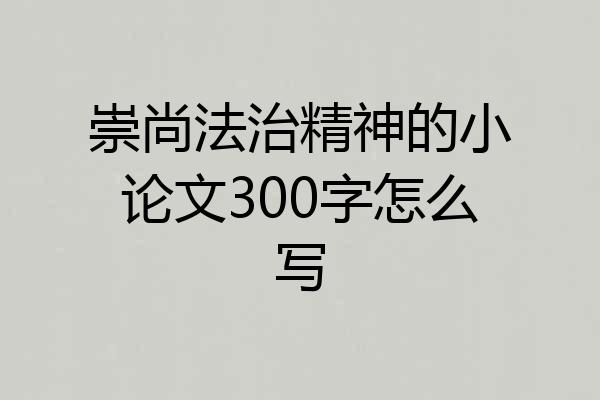 崇尚法治精神的小论文300字怎么写