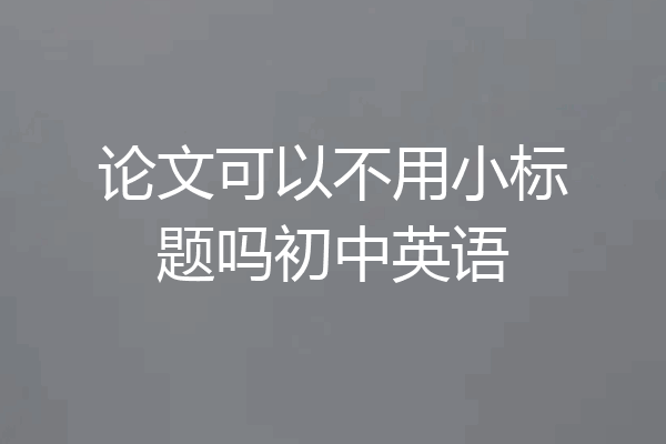 论文可以不用小标题吗初中英语