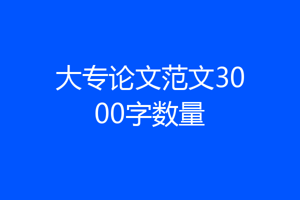大专论文范文3000字数量