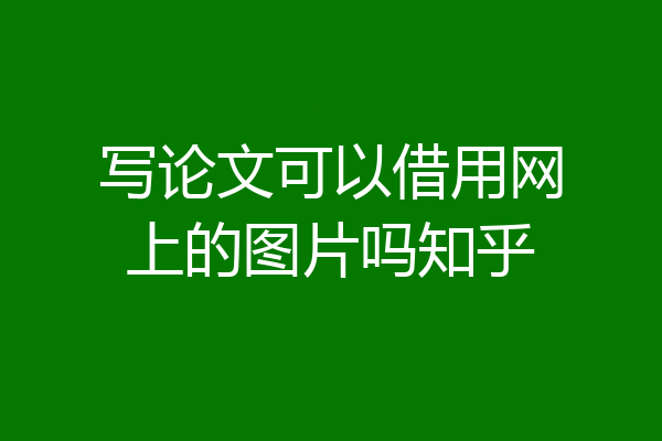 写论文可以借用网上的图片吗知乎