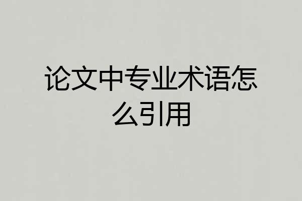 论文中专业术语怎么引用