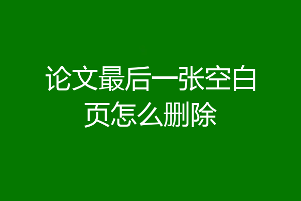 论文最后一张空白页怎么删除