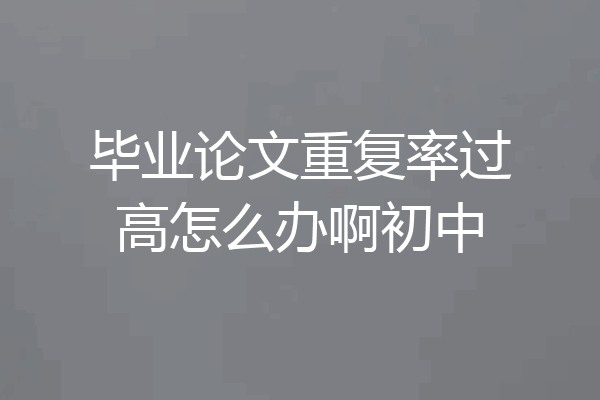 毕业论文重复率过高怎么办啊初中