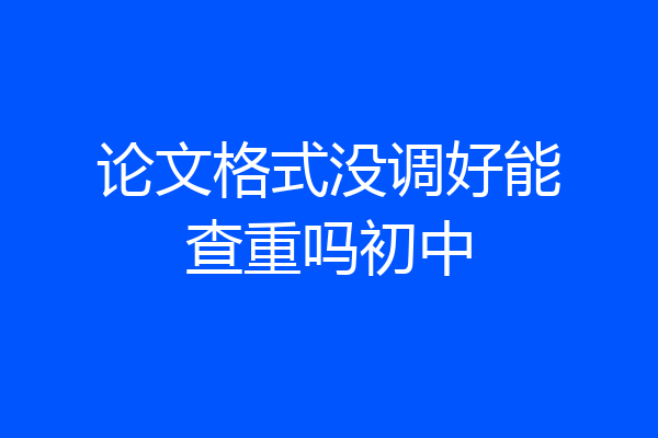 论文格式没调好能查重吗初中