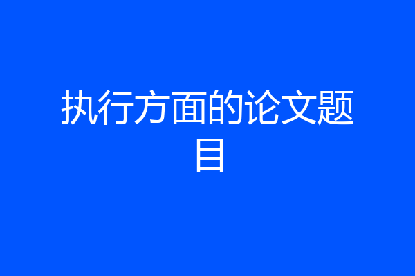 执行方面的论文题目