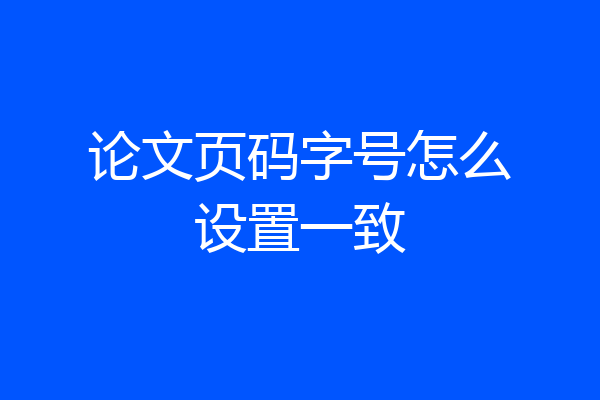 论文页码字号怎么设置一致