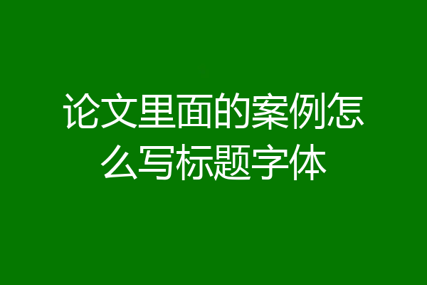 论文里面的案例怎么写标题字体