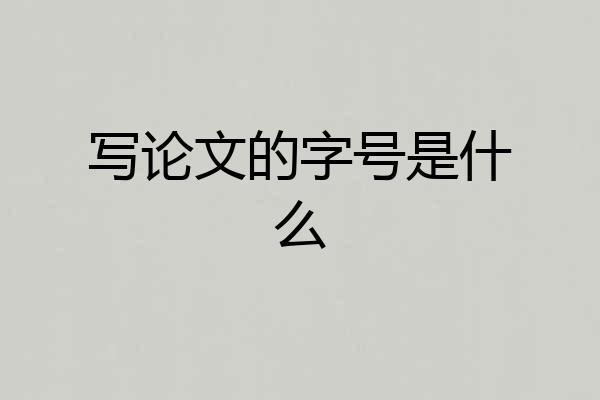 写论文的字号是什么