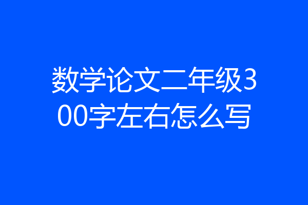 数学论文二年级300字左右怎么写