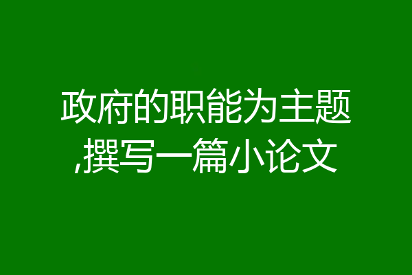 政府的职能为主题,撰写一篇小论文