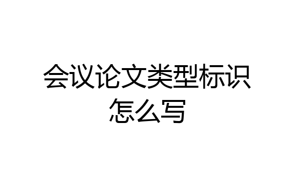 会议论文类型标识怎么写