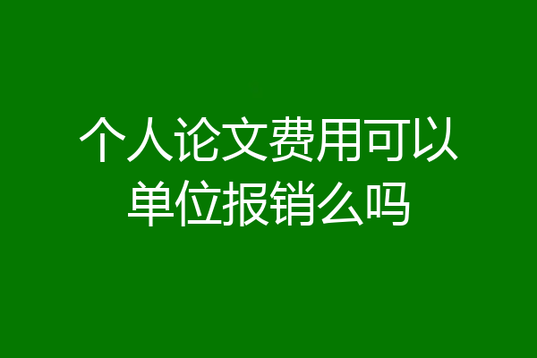 个人论文费用可以单位报销么吗