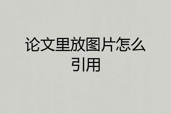 论文里放图片怎么引用