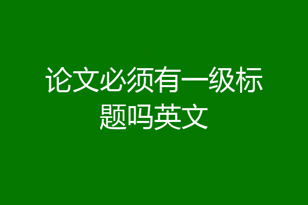 论文必须有一级标题吗英文