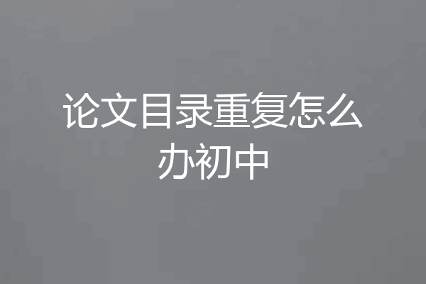 论文目录重复怎么办初中