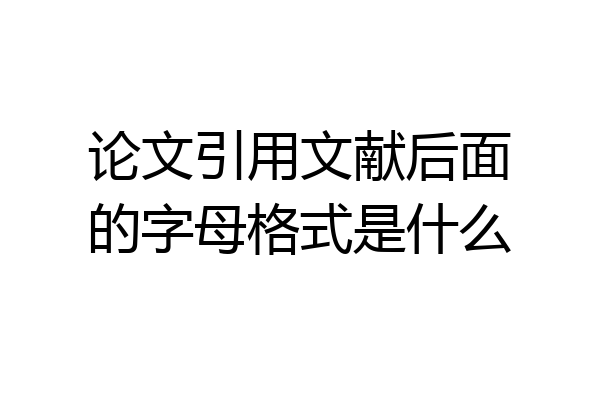 论文引用文献后面的字母格式是什么