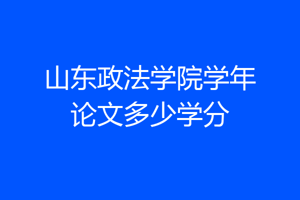 山东政法学院学年论文多少学分