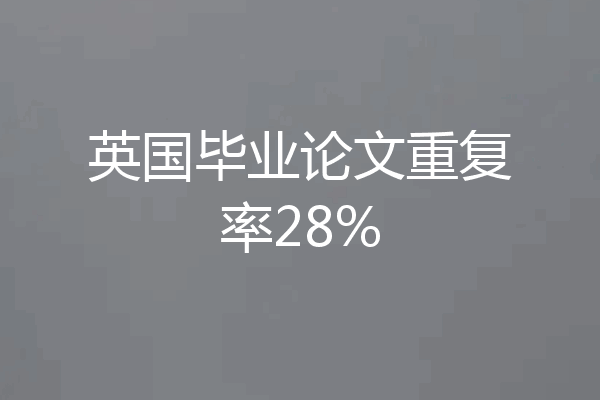 英国毕业论文重复率28%