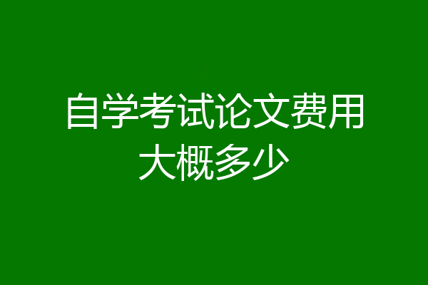 自学考试论文费用大概多少