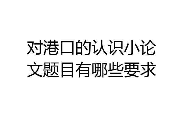 对港口的认识小论文题目有哪些要求