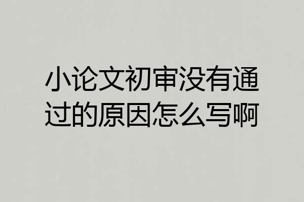 小论文初审没有通过的原因怎么写啊