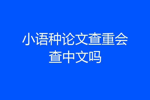小语种论文查重会查中文吗