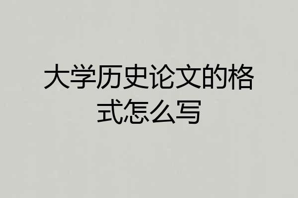 大学历史论文的格式怎么写