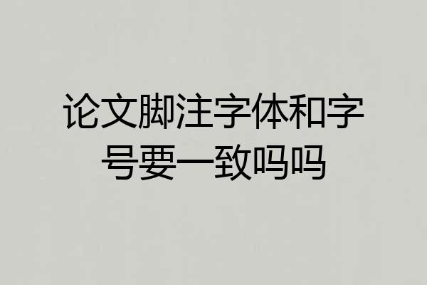 论文脚注字体和字号要一致吗吗