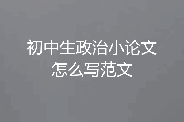 初中生政治小论文怎么写范文