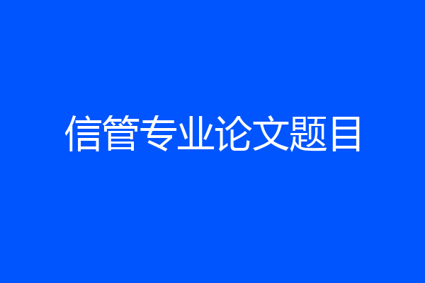 信管专业论文题目