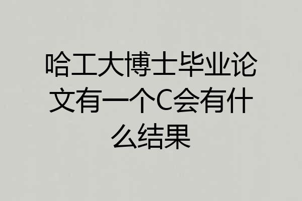 哈工大博士毕业论文有一个C会有什么结果