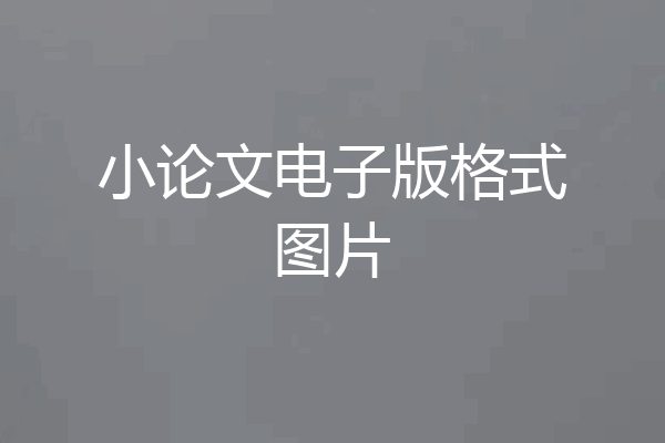 小论文电子版格式图片