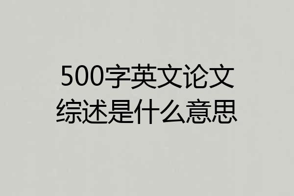 500字英文论文综述是什么意思