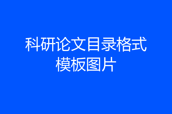 科研论文目录格式模板图片