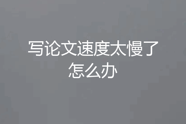 写论文速度太慢了怎么办