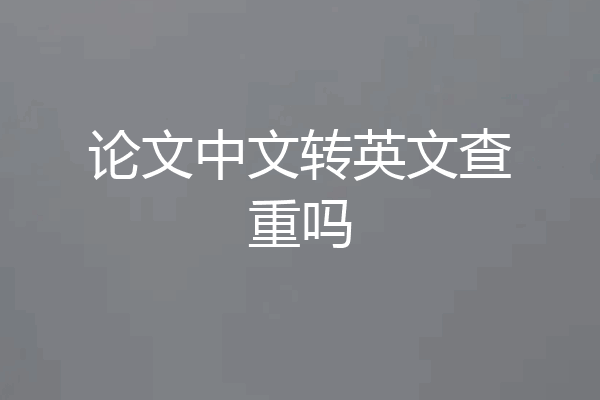 论文中文转英文查重吗
