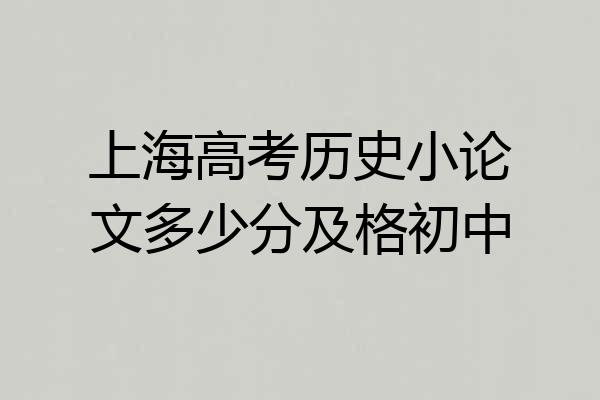 上海高考历史小论文多少分及格初中